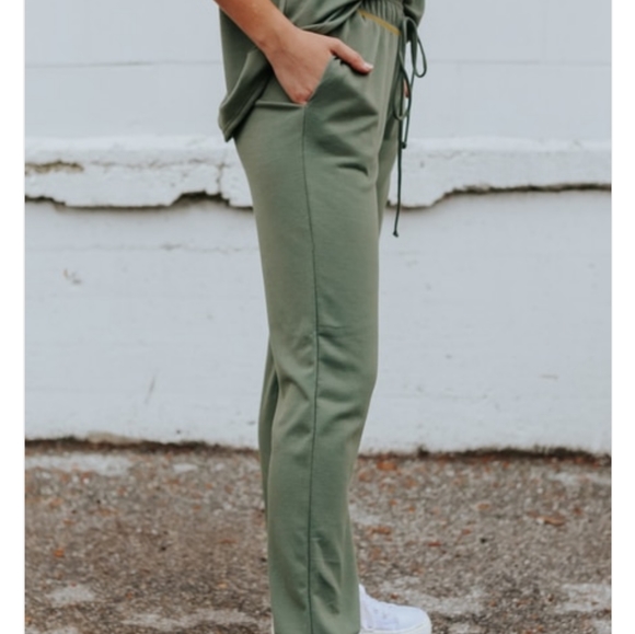 Contrast Stitch Olive Joggers - Picture 5 of 5